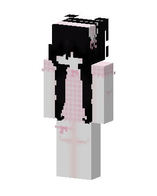 Pink Gingham Girl skin, 3D preview