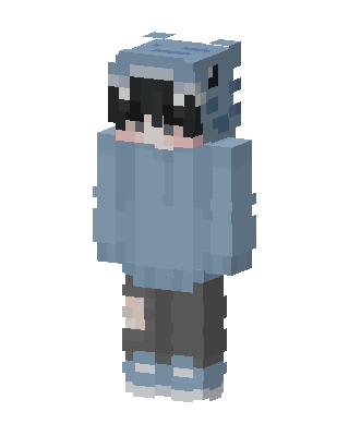 Shark Hoodie Boy skin, 3D preview