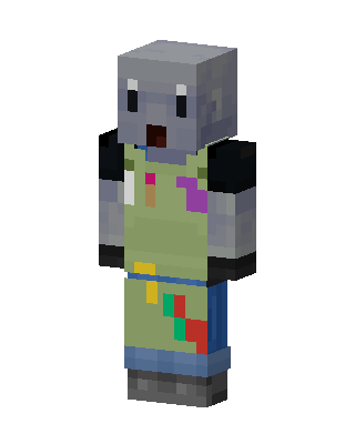 Green Mob skin, 3D preview