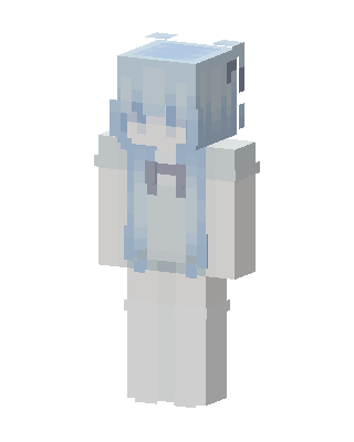 White Anime Girl skin, 3D preview