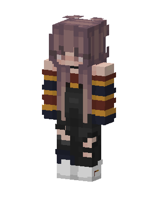 Striped Sleeves Girl skin, 3D preview