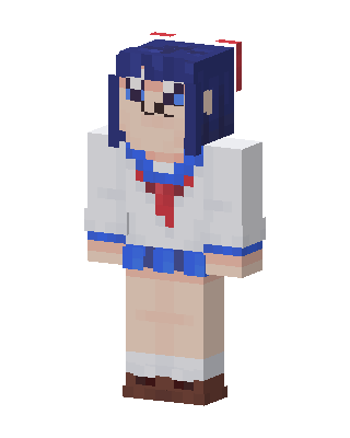 White Student Girl skin, 3D preview