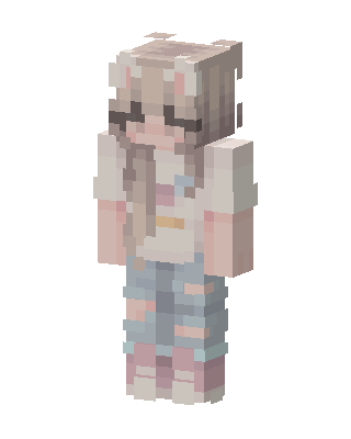 White Anime Girl skin, 3D preview