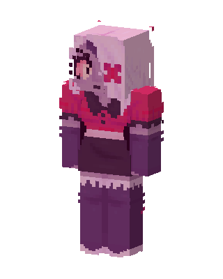 Purple Anime Girl skin, 3D preview