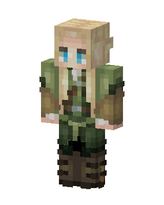 Green Hero Girl skin, 3D preview