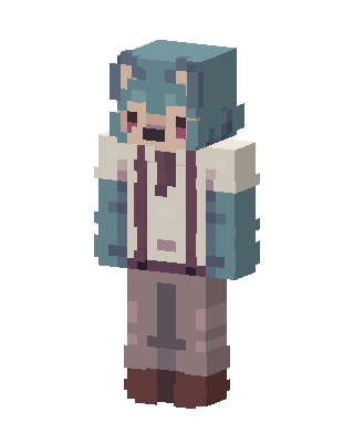 Teal Wolf Boy skin, 3D preview