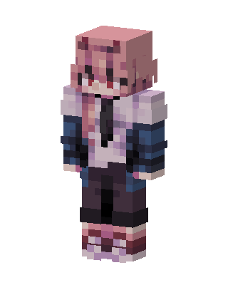 Pink Hoodie Girl skin, 3D preview