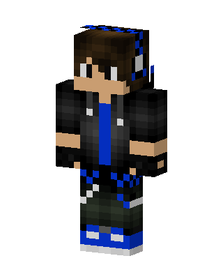 Blue Headphone Boy skin, 3D preview