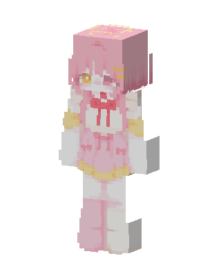 Pink Dress Girl skin, 3D preview