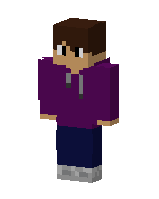 Purple Hoodie Boy skin, 3D preview