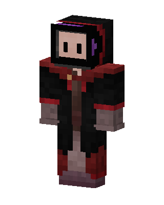 Crimson TV Mage skin, 3D preview