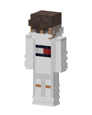 White Hoodie Boy skin, 3D preview
