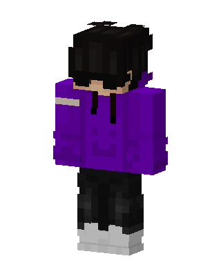 Purple Hoodie Boy skin, 3D preview