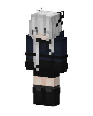 Midnight Hoodie Girl skin, 3D preview