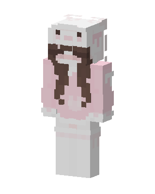 Pink Piggy Hoodie skin, 3D preview