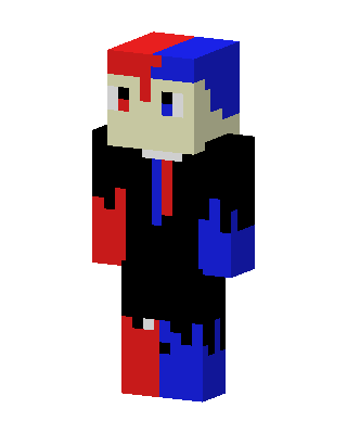 Red Blue Split skin, 3D preview