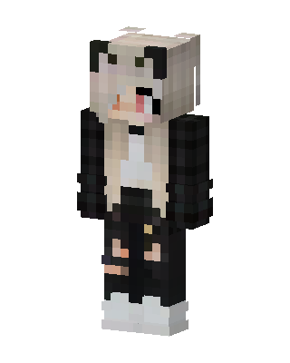 Panda Hoodie Girl skin, 3D preview