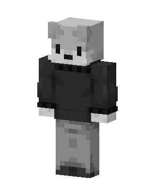 Gray Bear Hoodie skin, 3D preview