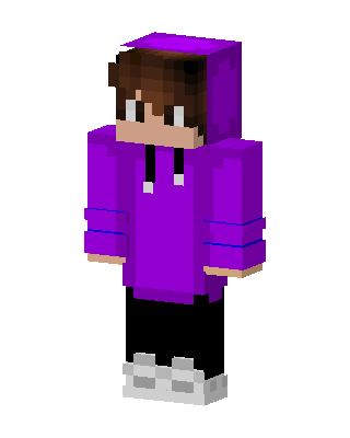 Purple Hoodie Boy skin, 3D preview
