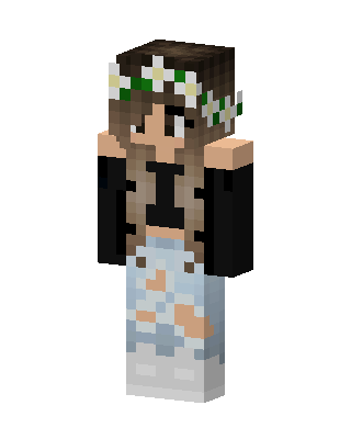 White Dress Girl skin, 3D preview
