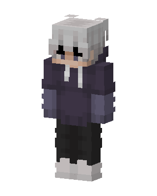 Silver Hoodie Boy skin, 3D preview