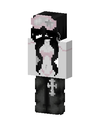 Black Emo Girl skin, 3D preview