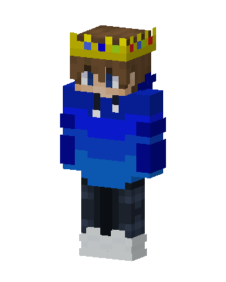 Blue Hoodie King skin, 3D preview