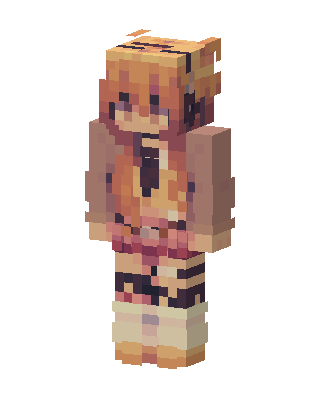 Peachy Headphones Girl skin, 3D preview