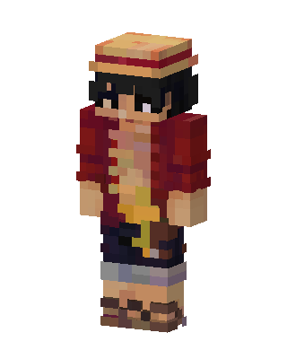 Red Anime Boy skin, 3D preview