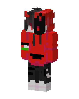 Red Hoodie Boy skin, 3D preview