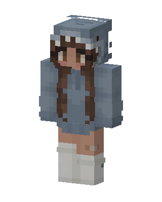 Shark Hoodie Girl skin, 3D preview
