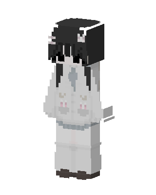 Bunny Hoodie Girl skin, 3D preview