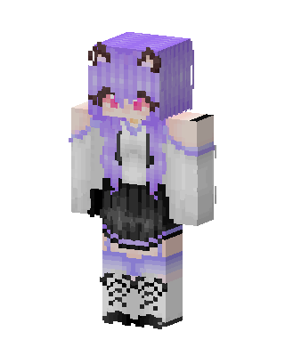 Purple Student Girl skin, 3D preview