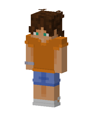 Orange Tee Kid skin, 3D preview