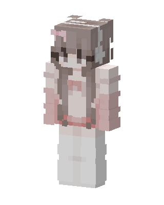 Pink Bow Girl skin, 3D preview