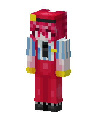 Red Overalls Girl skin, 3D preview