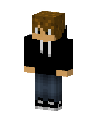 Black Hoodie Boy skin, 3D preview