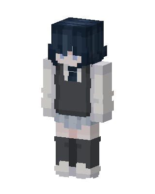 Gray Anime Girl Minecraft skin
