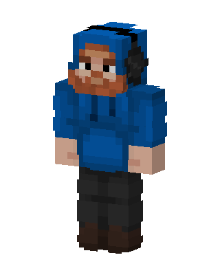 Bearded Hoodie Guy Minecraft blue skin