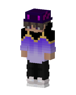 Purple Ombre Hoodie skin, 3D preview