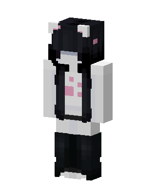 Black Anime Girl skin, 3D preview