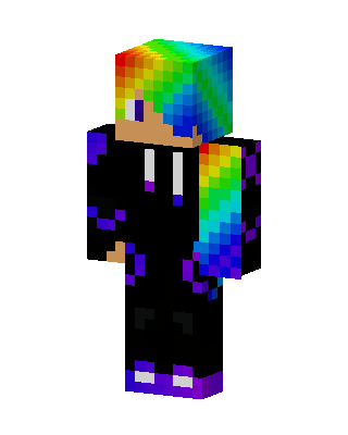 Rainbow Hoodie Boy skin, 3D preview