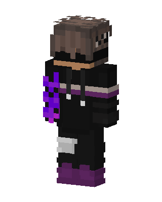 Purple Hoodie Boy skin, 3D preview