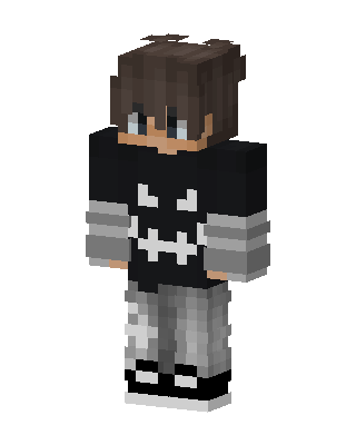 Monochrome Hoodie Boy skin, 3D preview