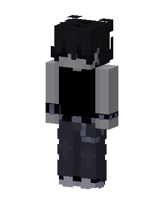 Black Emo Boy skin, 3D preview