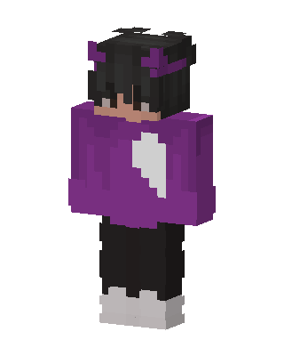 Purple Hoodie Boy skin, 3D preview