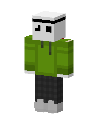 Masked Green Hoodie skin, 3D preview