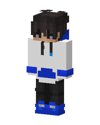 Blue Hoodie Boy skin, 3D preview