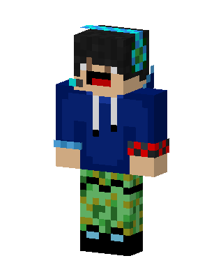 Blue Hoodie Gamer skin, 3D preview