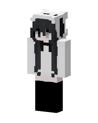 Panda Hoodie Girl skin, 3D preview